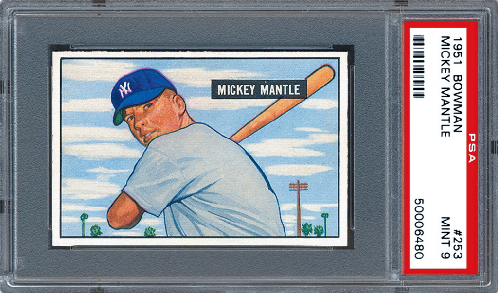1951 Bowman #253 Mickey Mantle Rookie Card
